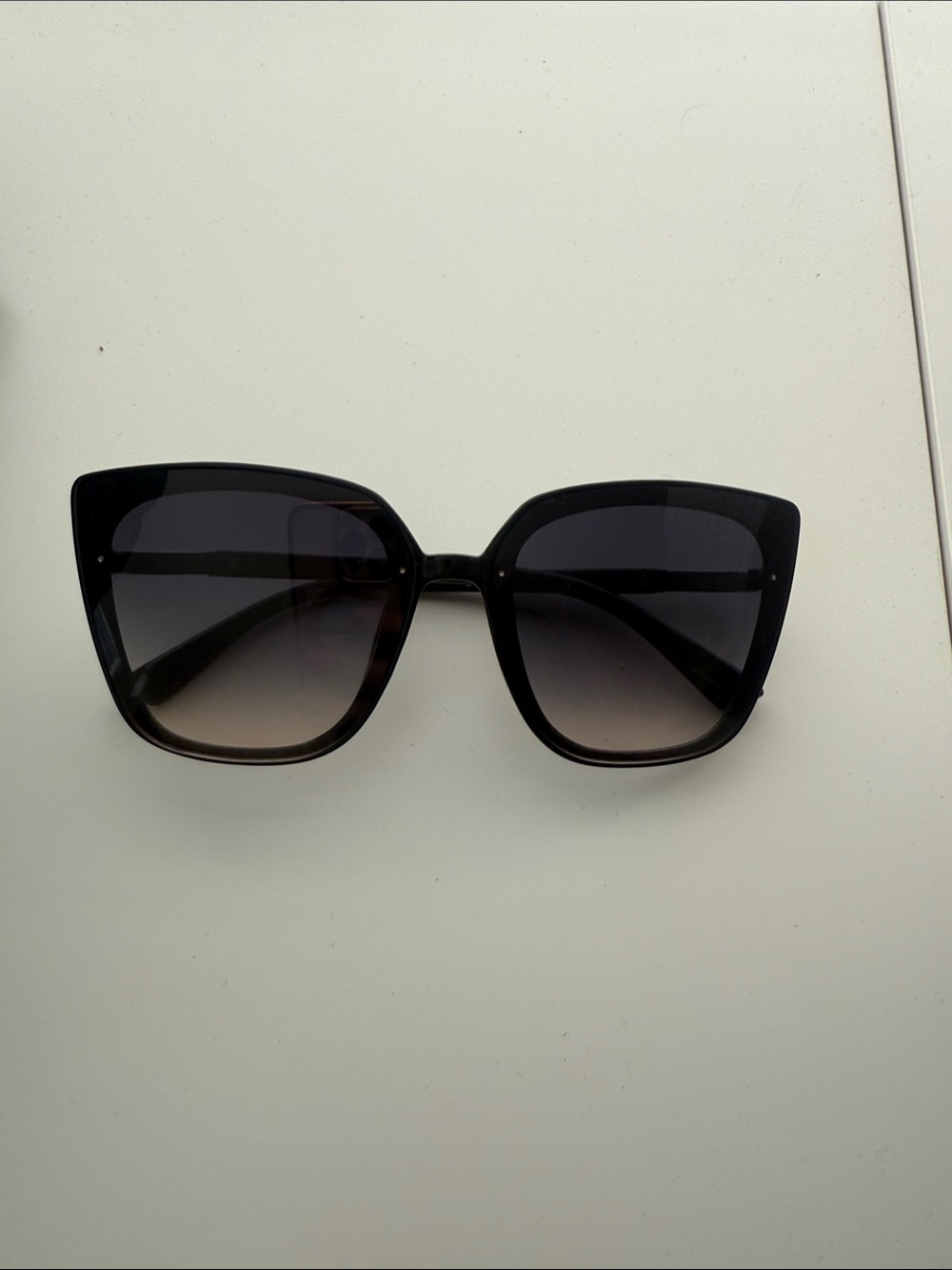 Tahari Black Gradient Oversized Cat-Eye Sunglasses
